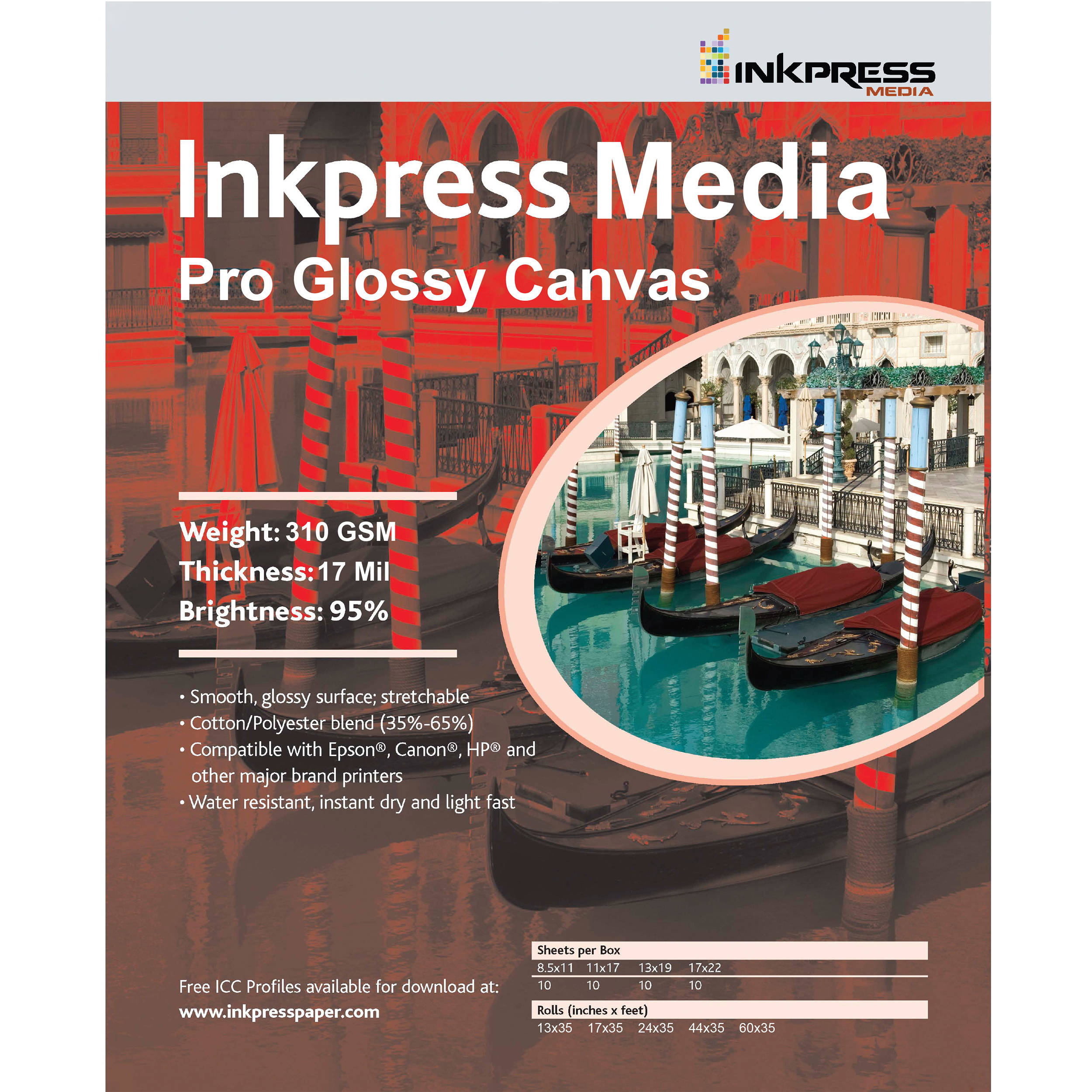 Inkpress Media Pro Glossy Canvas (13 x 19", 50 Sheets)