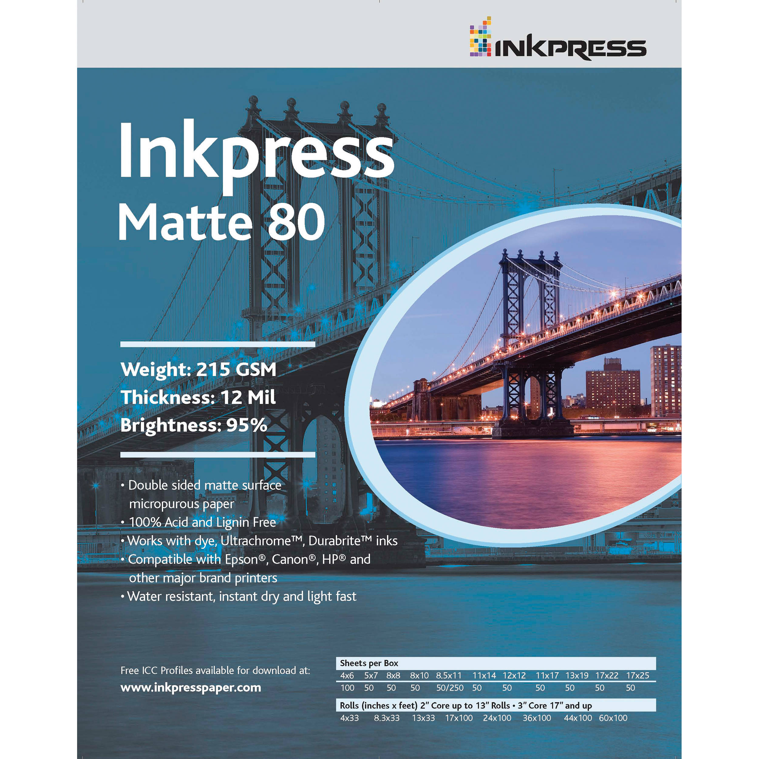 Inkpress Media Duo Matte 80 Paper (60" x 100' Roll)