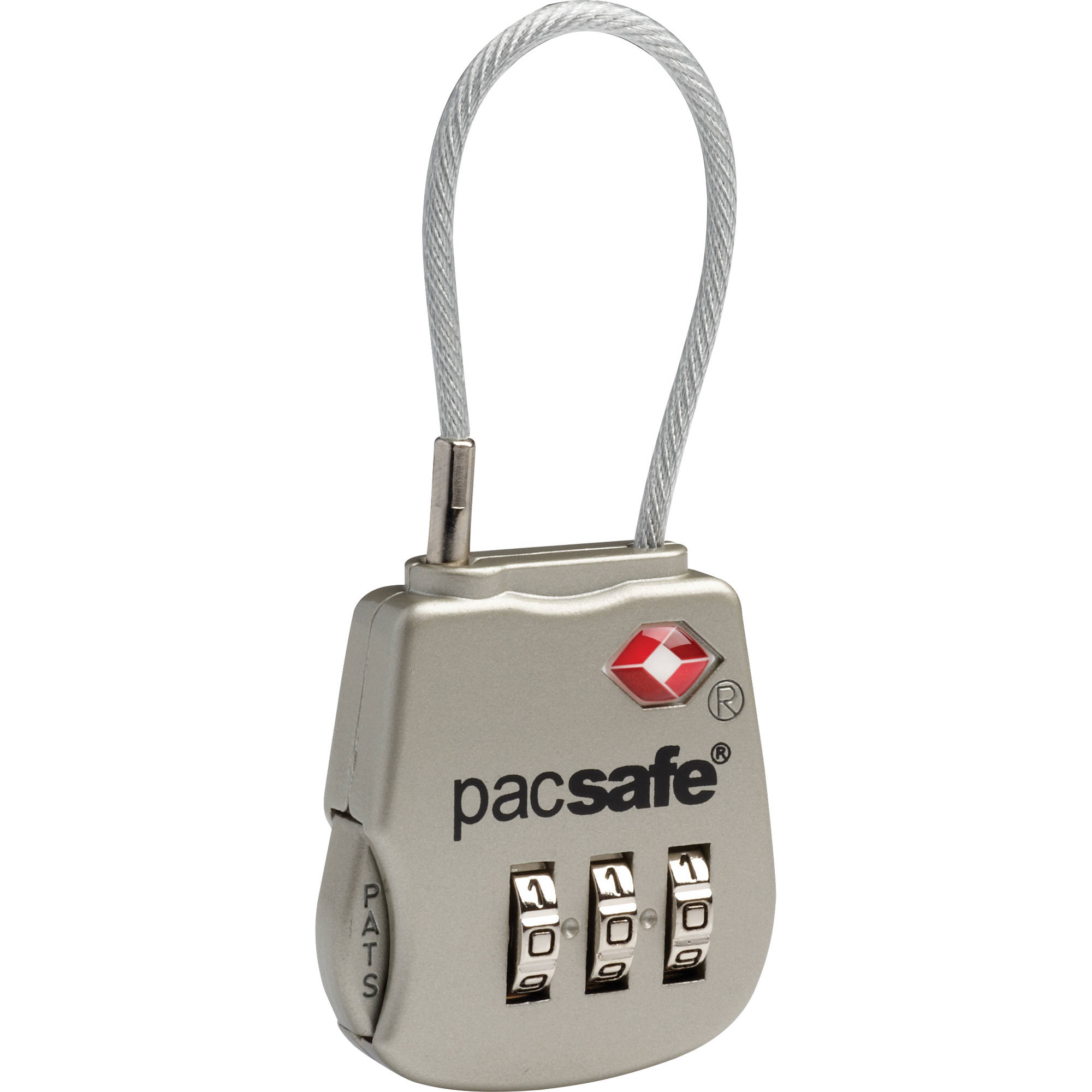 Pacsafe Prosafe 800 TSA-Accepted 3-Dial Cable Lock (Silver)