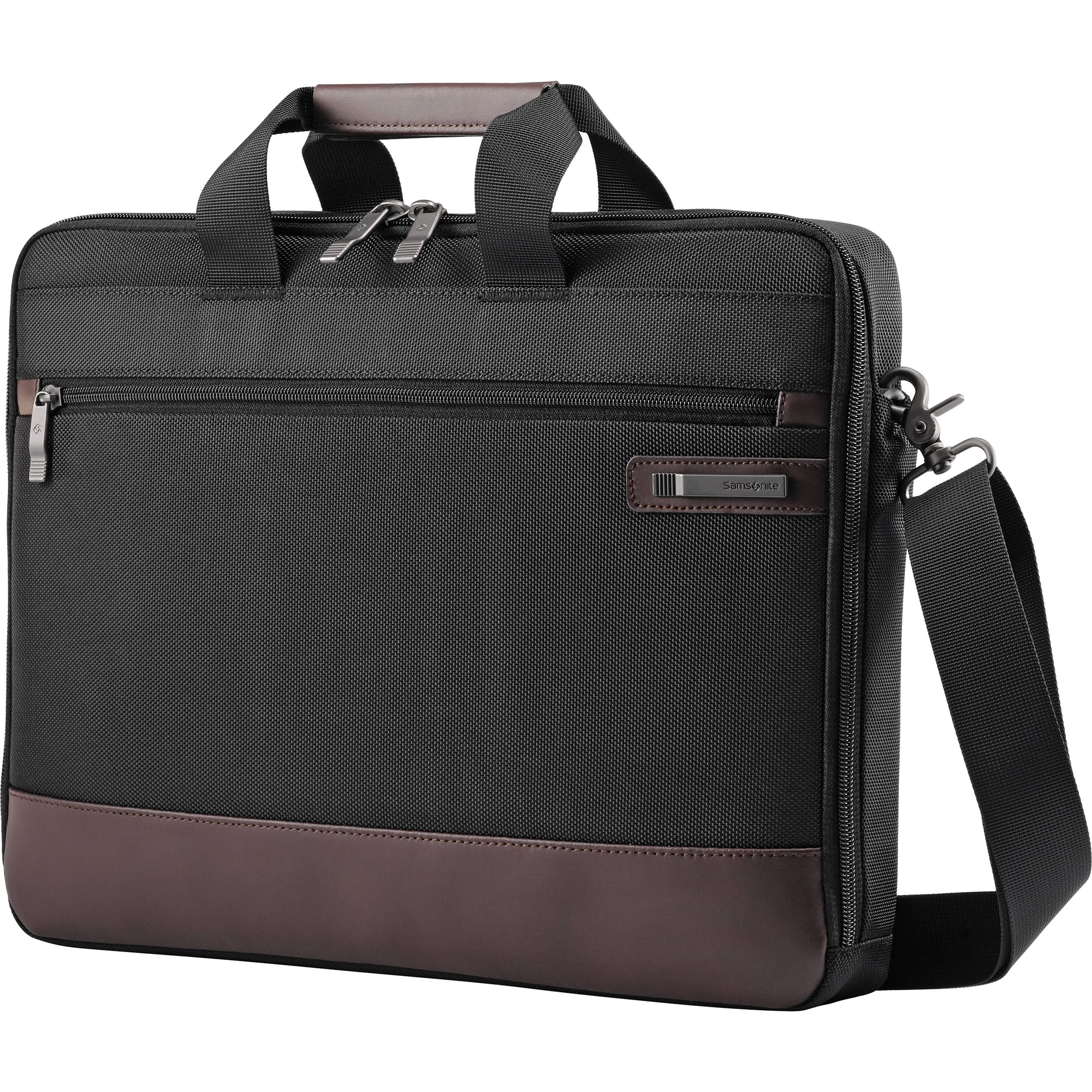 Samsonite Kombi Slim Brief Briefcase (Black/Brown)