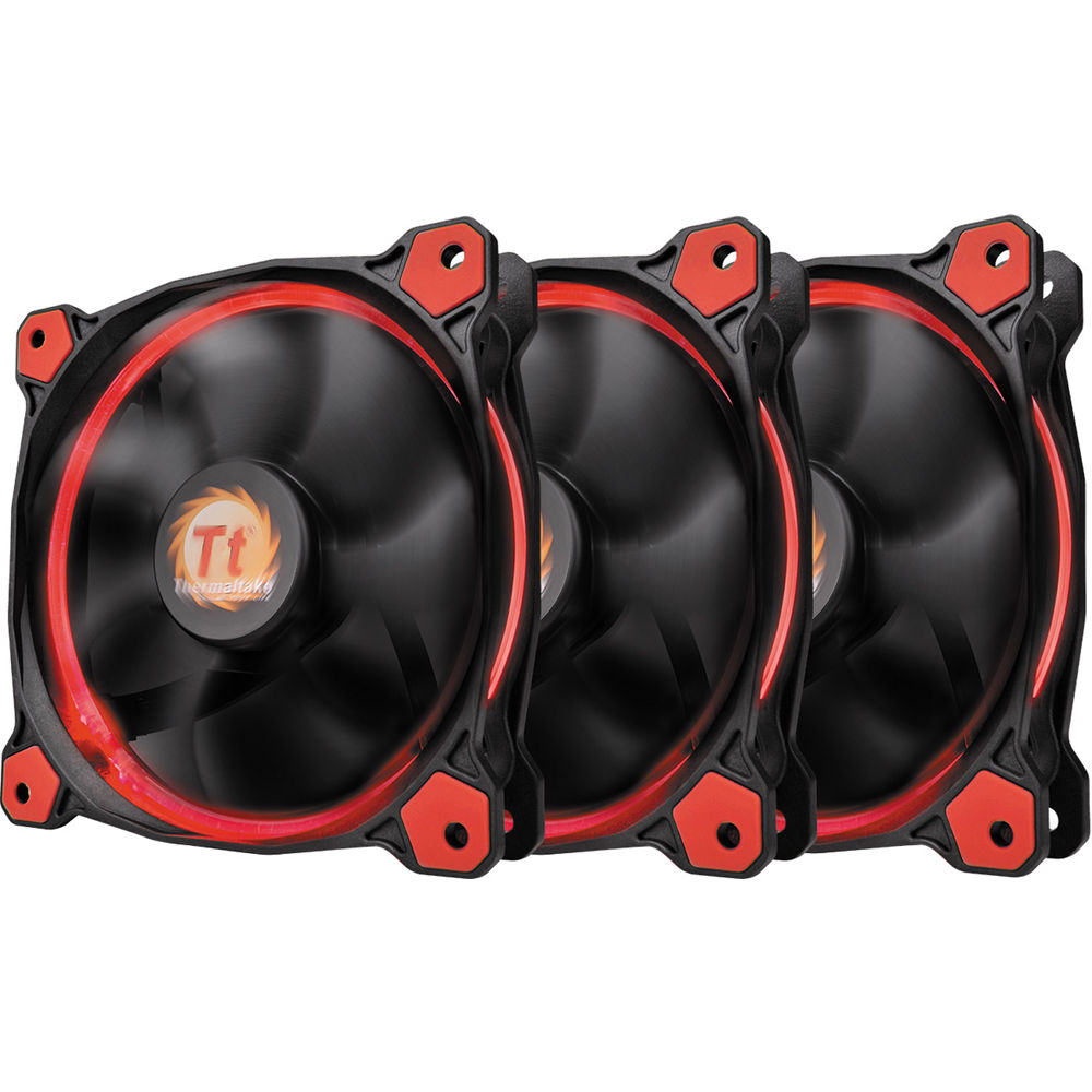 Thermaltake Riing 12 LED 120mm Radiator Fan (Red, 3-Pack)