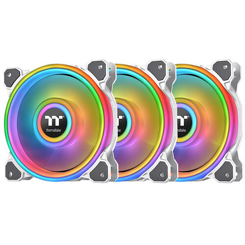 Thermaltake Riing Quad 12 RGB 120mm PWM Radiator Fan TT 3-Pack (White)