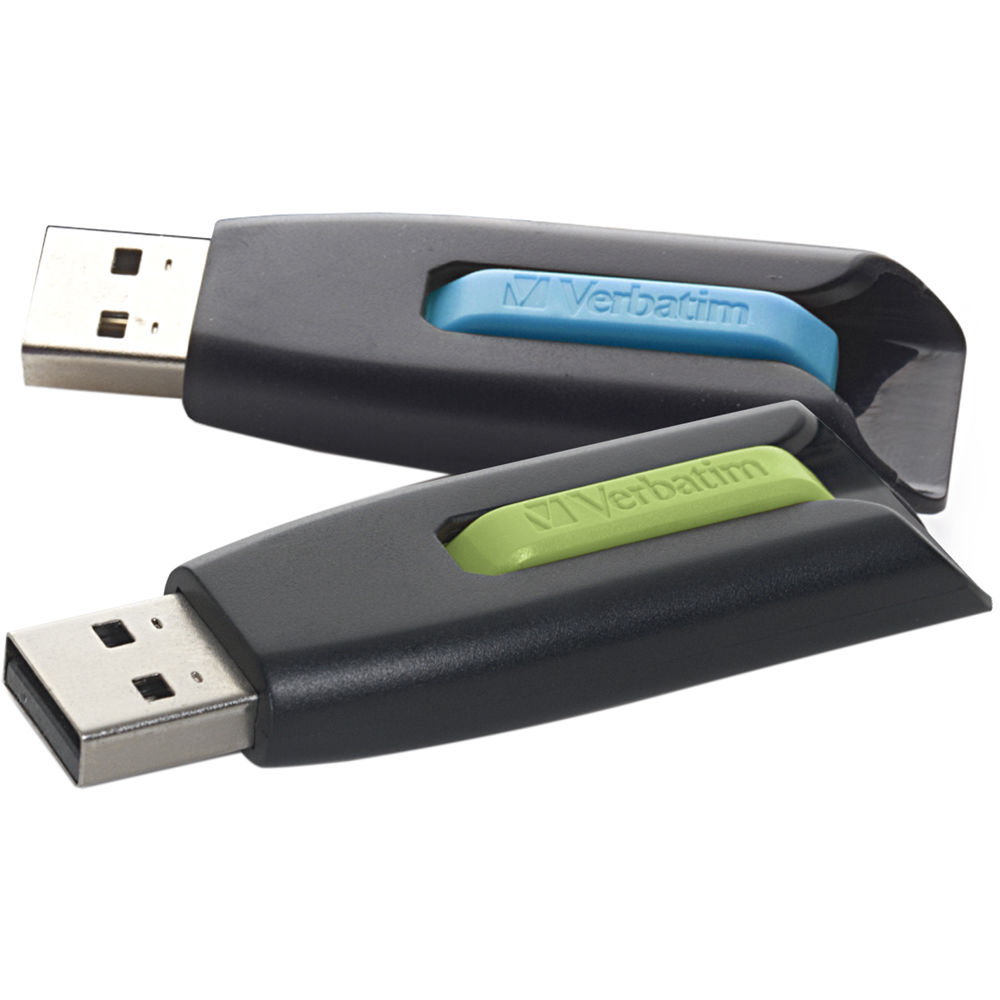 Verbatim 32GB Store 'n' Go V3 USB 3.0 Flash Drive (2-Pack,&nbsp;Blue, Green)